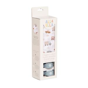 Swaddles: Muslin & 2 Pram Peg Box Set - Trucks - All4Ella