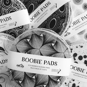 Mama: Black & White - ECO-BAMBOO NURSING PADS (3PAIR)