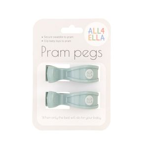 On The Go: ALL4ELLA Pram Pegs Steel Blue 2 PACK
