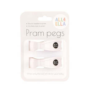 On The Go: ALL4ELLA Pram Pegs White 2 PACK