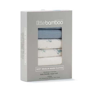 Little Bamboo - Soft Muslin Wash Cloth - 6 Pack - Wally Whale