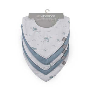 Bibs: Little Bamboo 5pk Muslin Bib Wally Whale
