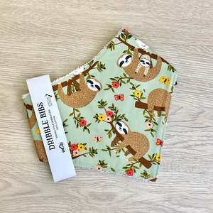 Dribble Bibs: Dribble Bib - Olive Sloth