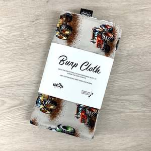 Burp Cloth: Burp Cloth - Tractors + Mud