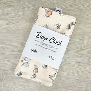 Burp Cloth: BURP CLOTH - Forest Animals Peach
