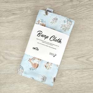 Burp Cloth: BURP CLOTH - Forest Animals Blue
