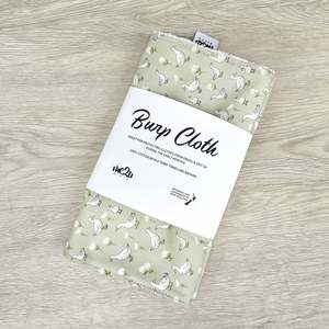 Burp Cloth: BURP CLOTH - Sage Duck