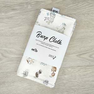 Burp Cloth: BURP CLOTH - Forest Animals White