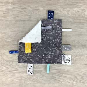 Tag Me Sensory Blankets: Tag-Me Sensory Blankie MINI - Roadworks Grey