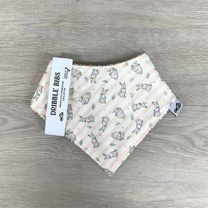 Bibs: Bandana Bib | 3mo+ | Bunny Peach Stripe
