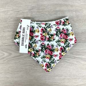 Bibs: Bandana Bib | 3mo+ | Vintage Floral - White