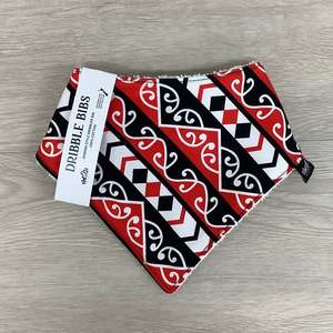 Bandana Bib | 3mo+ | Māori Theme - Pango, Mā, Whero