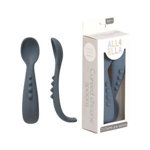 Accessories: Comfy Grip Spoons 2pk - Slate Blue - All4Ella