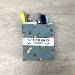 Tag-Me Blankie | Bunny Rabbit - Vintage blue