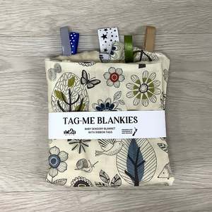 Tag Me Sensory Blankets: Tag-Me Blankie | Neutral Forest