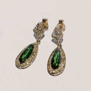 Scarlett Tourmaline Diamond Drop Earrings