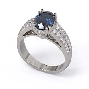 Wedding Rings: Rafaella Sapphire and Diamond Engagement Ring