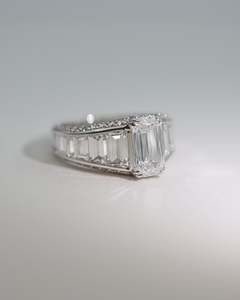 Baguette Cut Emerald Engagement Ring