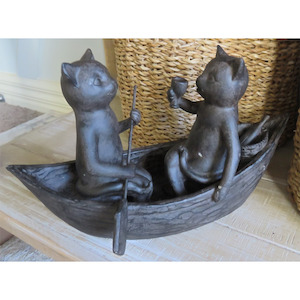 Home decor: Cats Picnicking on a Boat