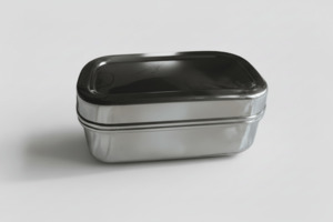 Single Layer: Oval Stainless Steel Snack Box – 400ml