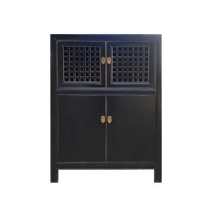Products: Medium Sized Oriental Chinese Black Cabinet - Mecasso Furniture