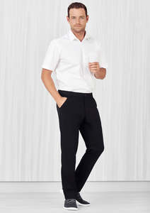Biz Care Mens Comfort Waist Flat Front Pant - CL958ML