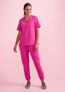 Womens Pants: Biz Care Womens Pink Jogger Scrub Pant - CSP241LL