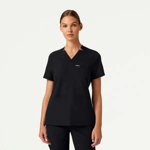Helia Slim Notched V-Neck Scrub Top - W10015