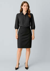 Womens Cool Stretch Mid-waist Pencil Skirt