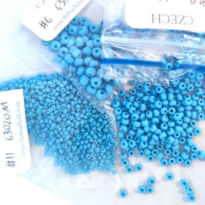 Products: Czech Seed Bead: 63020M - Matte Turquoise Blue - drop down for sizes