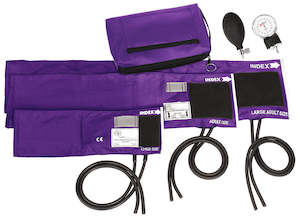 3-in-1 Aneroid Sphygmomanometer Set with Carry Case Purple