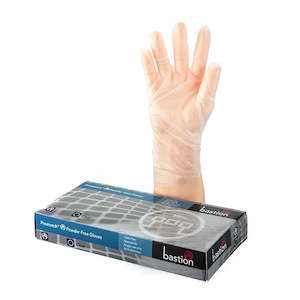 Ppe: Bastion ProStretch P/F Clear Medium Gloves