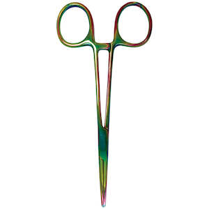 Forceps: 5.5" Kelly Forceps - Rainbow Finish