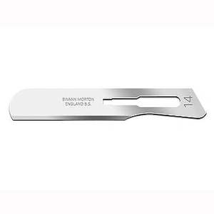 Swann Morton Scalpel Blades Carbon Steel Sterile Size 14 - Box of 100