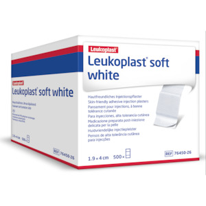 Wound Care Packs: Leukoplast Soft White Injection Plaster 1.9cm x 4cm