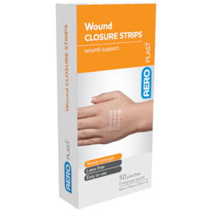 AEROPLAST Wound Closure Strips 6 x 75mm Box/50 (3 strips/card)