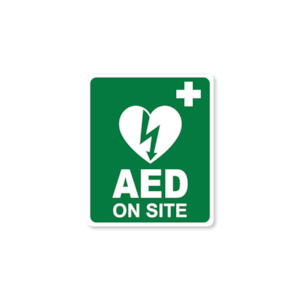 Cardiact AED On Site Sticker 10 x 12cm