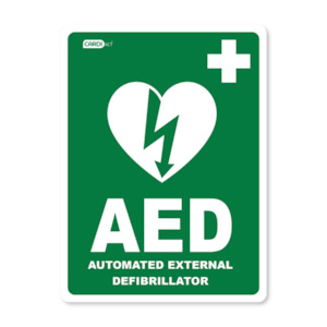 Cardiact AED Sticker 22.5 x 30cm