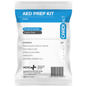Aed: Cardiact AED Basic Prep Kit 12.5 x 20.5cm