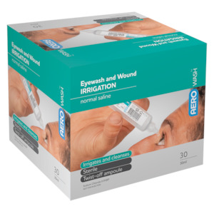 AEROWASH Sodium Chloride Eyewash Ampoule 30ml x30