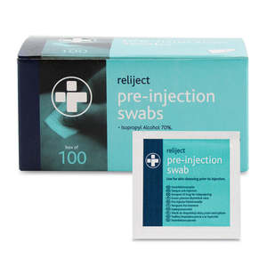 Reliject Pre-Injection Swabs - Box of 100