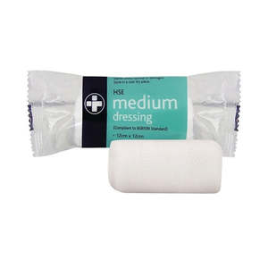 Without Discounts: Medium HSE dressing 12cm x 12cm sterile unboxed