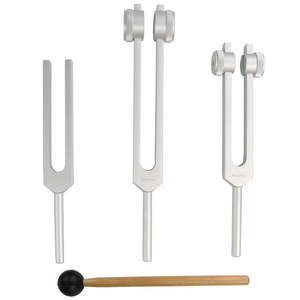Tuning Forks: MediPro Tuning Fork & Hammer Bundle - 128Hz, 256Hz & 512Hz
