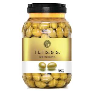 Olives: Green Whole Olives 'Iliada' 3kg (1.8kg NDW)