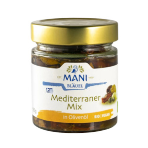 Mani Blauel Organic Mediterranean Mix in Olive Oil 190g