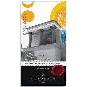 Sweets: Sokolata Crete - Knossos / 70% Dark Chocolate & EVOO Lemon, Raisin 100g