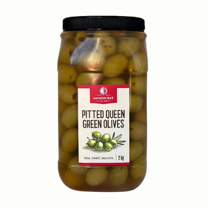 Olives: Sandhurst Pitted Queen Green Olives 2kg