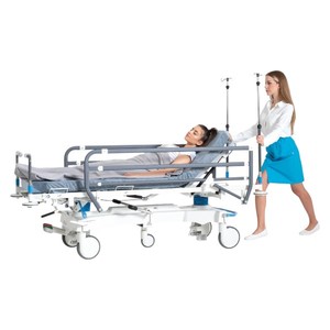 Products: Famed STRIDER Patient Trolley - 2 Section - Orange NZ