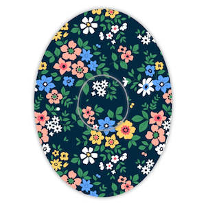 Dexcom G7 Patch: Blue Floral - Inner Cut
