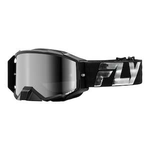 Fly Racing: FLY Racing 2024 Zone Elite Goggle - Black / Silver with Silver Mirror / Smoke Le